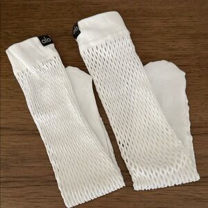 Alo White Mesh Socks